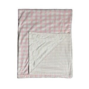 Lila & Jack Baby Blanket Striped Gingham Pink White